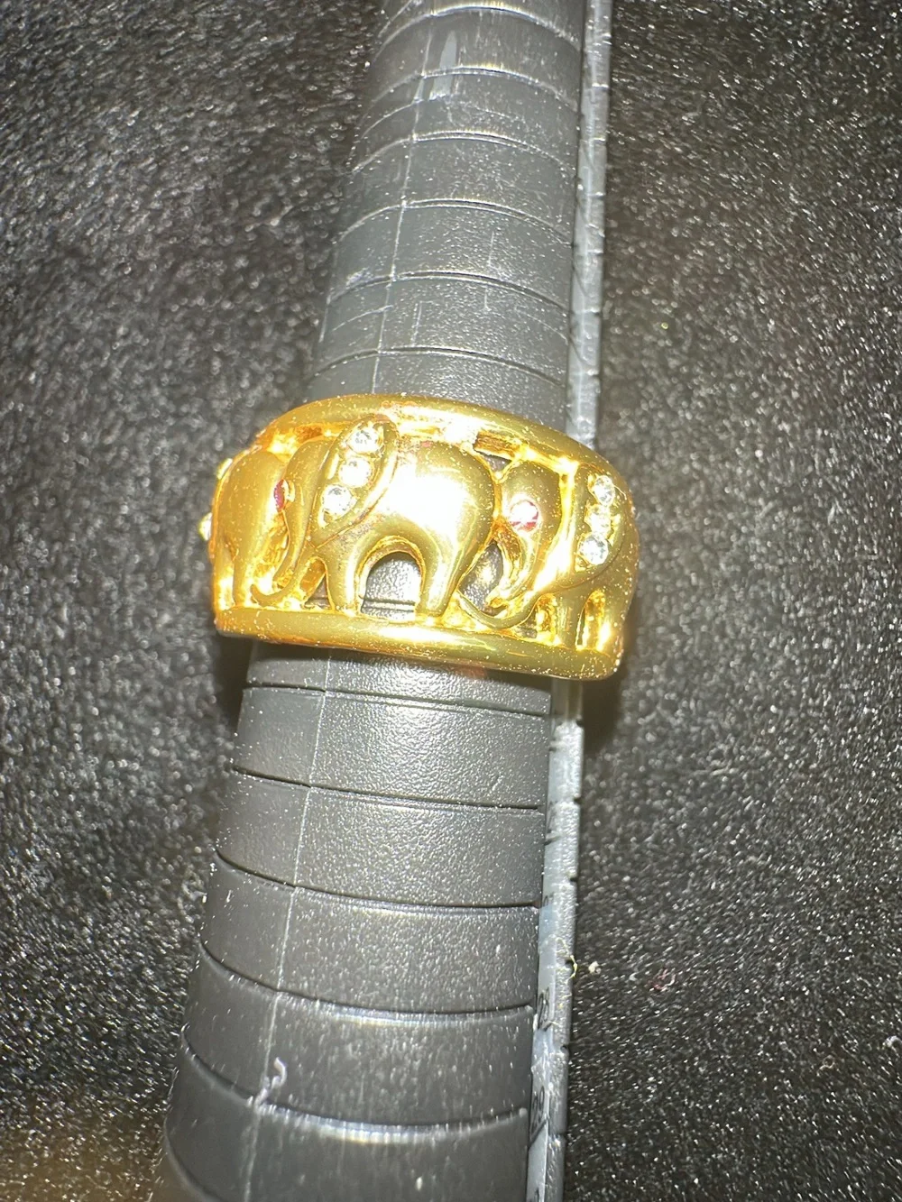 Gold Elephant Band Ring - Women's Jewelry